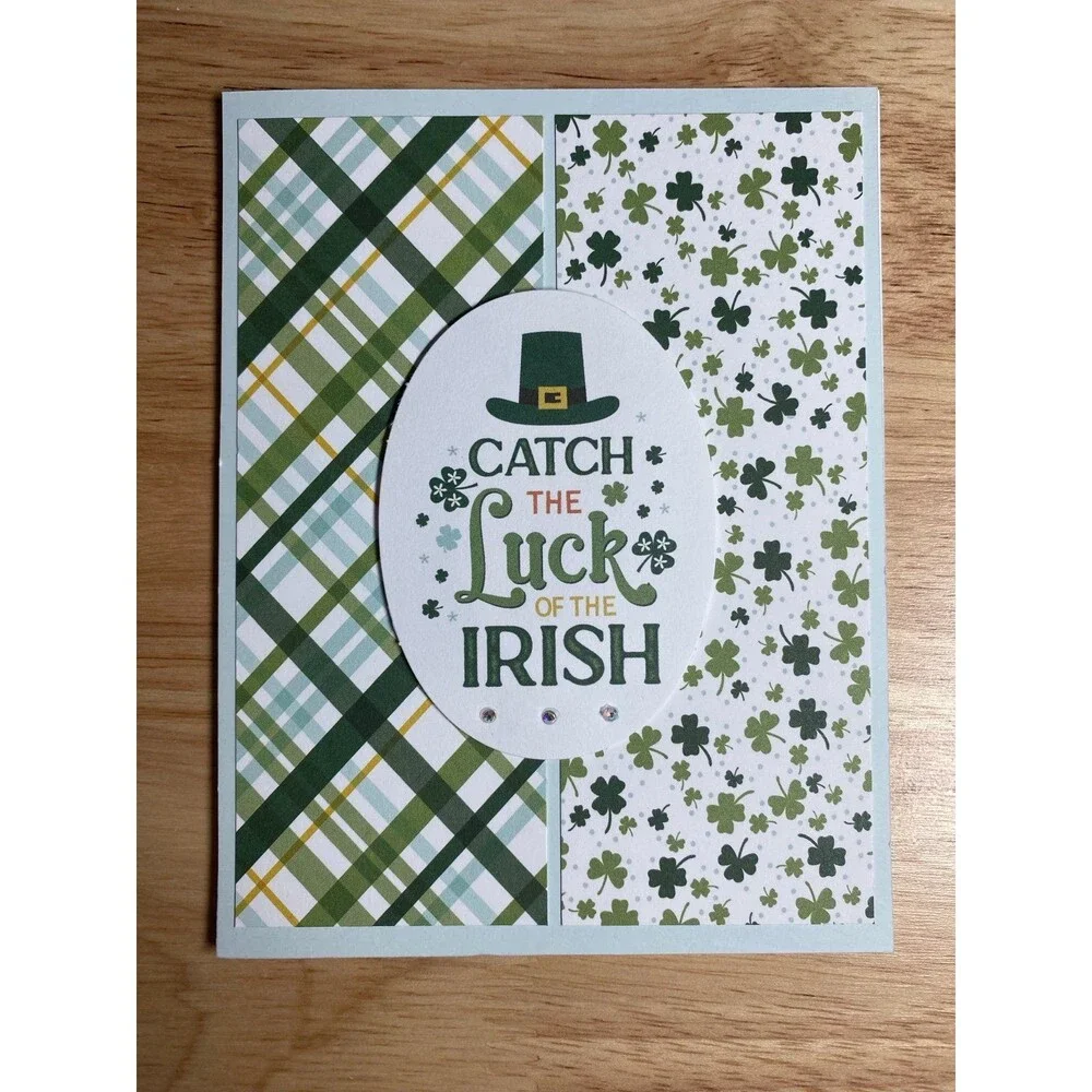 Handmade St. Patrick’s Day Blank Greeting Card A2 & Envelope